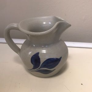 Williamsburg Pottery Blue Salt Glaze Small Pitcher‎ 3-1/4”